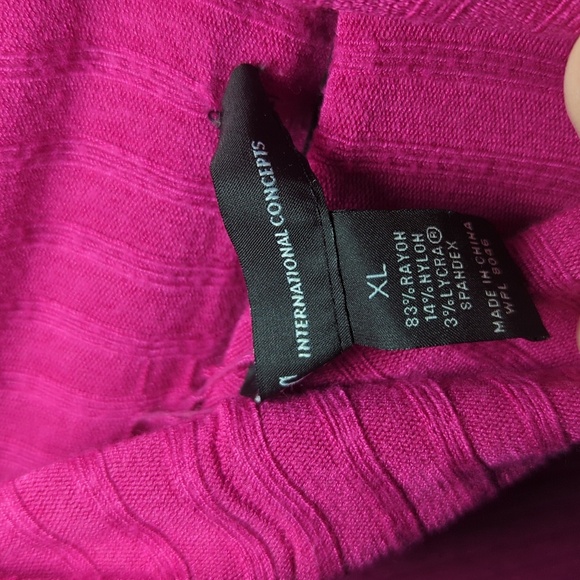 INC International Concepts Fuchsia Turtleneck Sweater Ribbed Women's Size XL - Picture 2 of 3